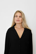 Load image into Gallery viewer, Ladies Winter Luxury Sleep Shirt - Black Rib Bamboo