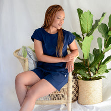 Load image into Gallery viewer, Ladies Summer Pajama Set - Navy