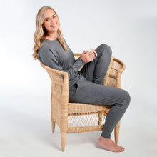 Load image into Gallery viewer, Ladies Winter Pajamas set - Charcoal Melange