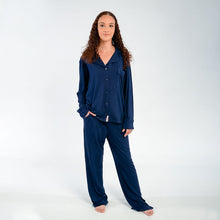 Load image into Gallery viewer, Ladies Button-Up Pajamas - Navy