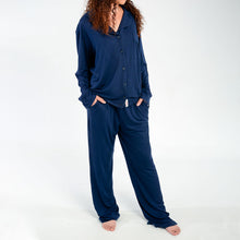 Load image into Gallery viewer, Ladies Button-Up Pajamas - Navy