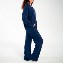 Load image into Gallery viewer, Ladies Button-Up Pajamas - Navy