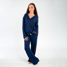 Load image into Gallery viewer, Ladies Button-Up Pajamas - Navy