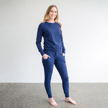 Load image into Gallery viewer, Ladies Winter Pajamas set - Navy Blue