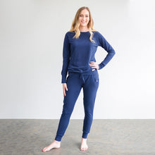 Load image into Gallery viewer, Ladies Winter Pajamas set - Navy Blue