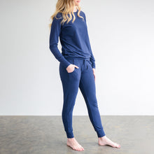 Load image into Gallery viewer, Ladies Winter Pajamas set - Navy Blue
