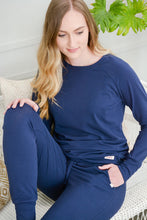 Load image into Gallery viewer, Ladies Winter Pajamas set - Navy Blue