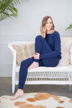 Load image into Gallery viewer, Ladies Winter Pajamas set - Navy Blue