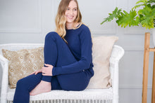 Load image into Gallery viewer, Ladies Winter Pajamas set - Navy Blue
