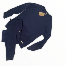 Load image into Gallery viewer, Ladies Winter Pajamas set - Navy Blue