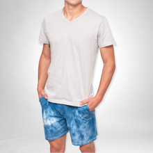 Load image into Gallery viewer, Mens Pajamas - Ocean Blue and Grey