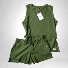 Load image into Gallery viewer, Ladies Summer Vest Pajama Set -  Fern