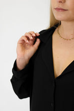 Load image into Gallery viewer, Ladies Winter Luxury Sleep Shirt - Black Rib Bamboo
