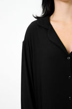 Load image into Gallery viewer, Ladies Winter Luxury Sleep Shirt - Black Rib Bamboo
