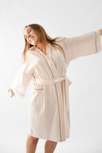 Load image into Gallery viewer, Ladies Kimono Gown -  Pink and Grey check
