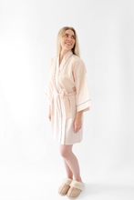 Load image into Gallery viewer, Ladies Kimono Gown -  Pink and Grey check
