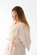 Load image into Gallery viewer, Ladies Kimono Gown -  Pink and Grey check
